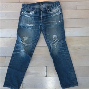 APC men’s selvedge distressed denim size 31